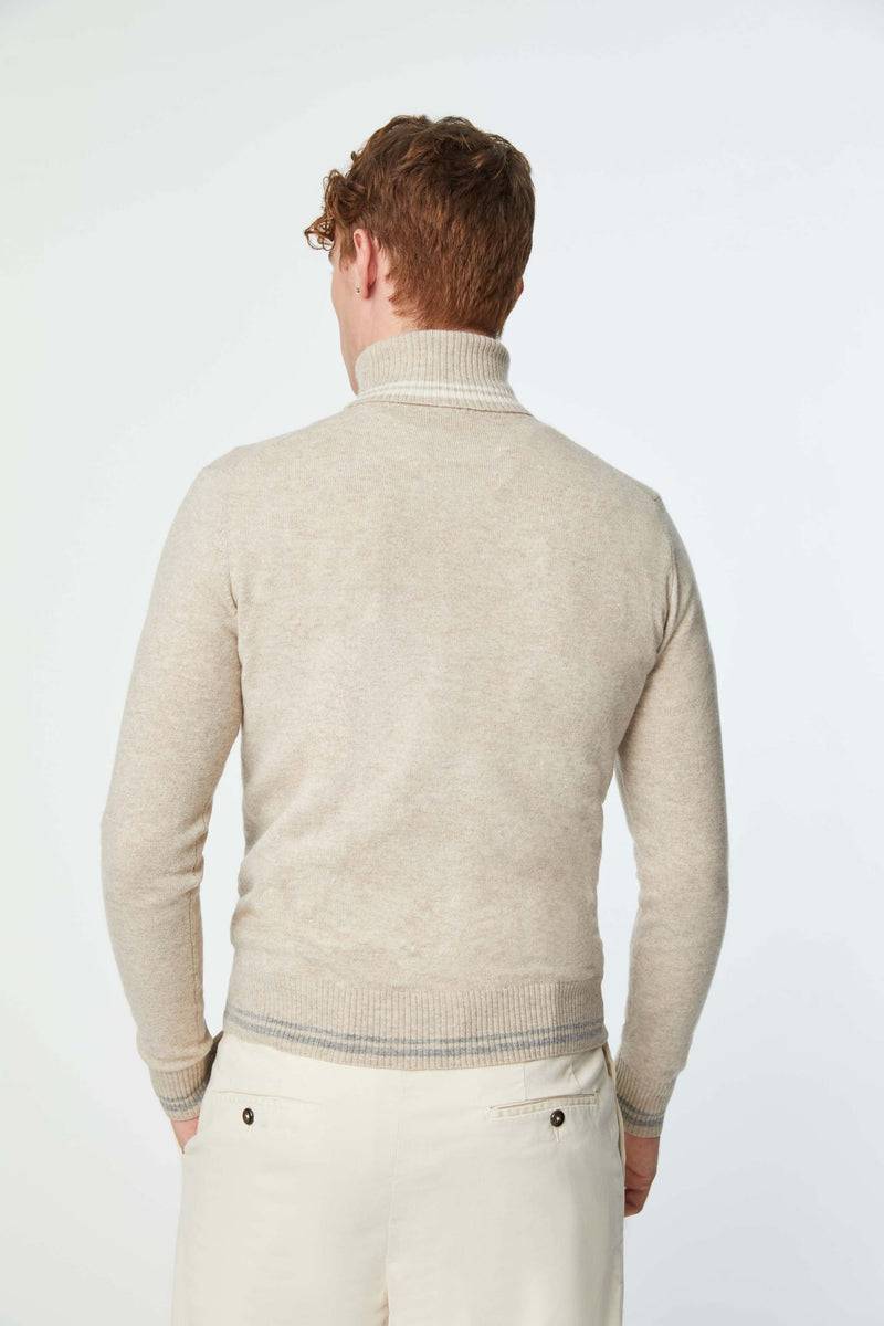 Lubiam Maglia Dolcevita Con Dettagli In Contrasto Beige Maglia Dolcevita Con Dettagli In Contrasto Beige