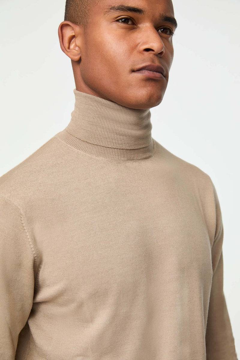 Lubiam Maglia Dolcevita In Lana Leggera Beige Maglia Dolcevita In Lana Leggera Beige