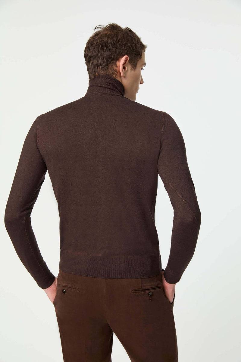 Lubiam Maglia Dolcevita In Lana Leggera Marrone Maglia Dolcevita In Lana Leggera Marrone