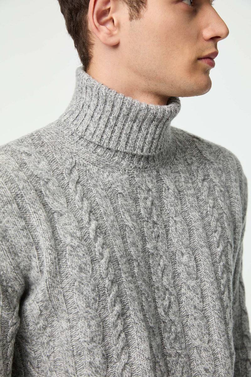 Lubiam Maglia Dolcevita Lavorata Grigio Melange Maglia Dolcevita Lavorata Grigio Melange