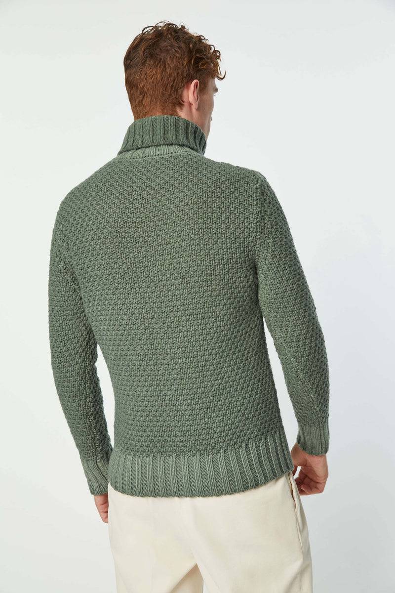 Lubiam Maglia Dolcevita Lavorata Verde Maglia Dolcevita Lavorata Verde