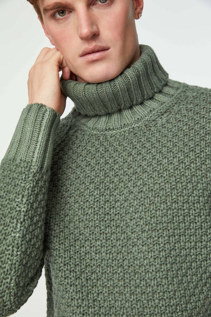 Lubiam Maglia Dolcevita Lavorata Verde Maglia Dolcevita Lavorata Verde