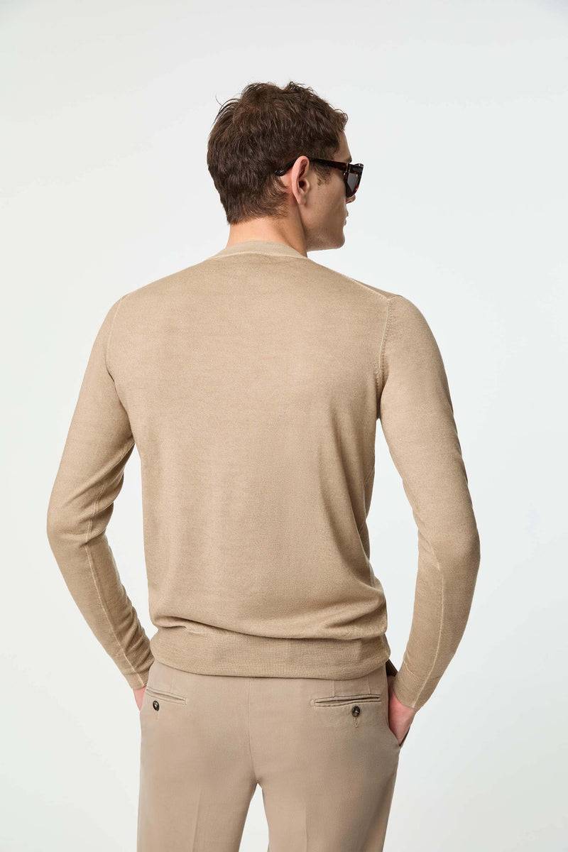 Lubiam Maglia Girocollo Leggera Tinto Capo Beige Maglia Girocollo Leggera Tinto Capo Beige