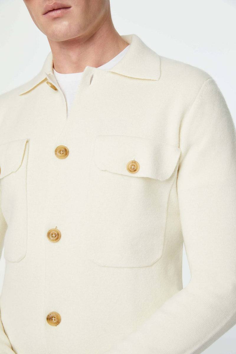 Lubiam Overshirt In Maglia Calata Bianca Overshirt In Maglia Calata Bianca