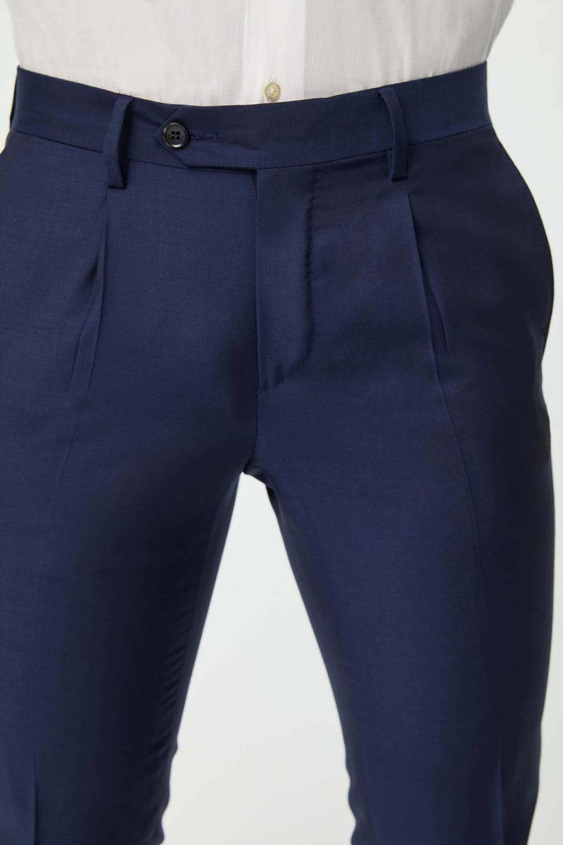 Lubiam Pantalone Duetto MAI TAI In Lana Blu Elettrico Pantalone Duetto MAI TAI In Lana Blu Elettrico