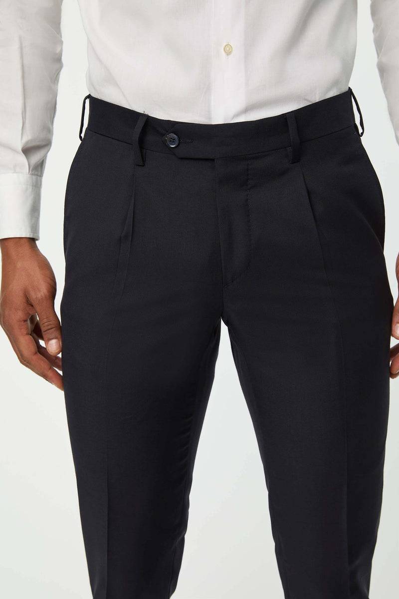 Lubiam Pantalone Duetto MAI TAI In Lana Blu Scuro Pantalone Duetto MAI TAI In Lana Blu Scuro