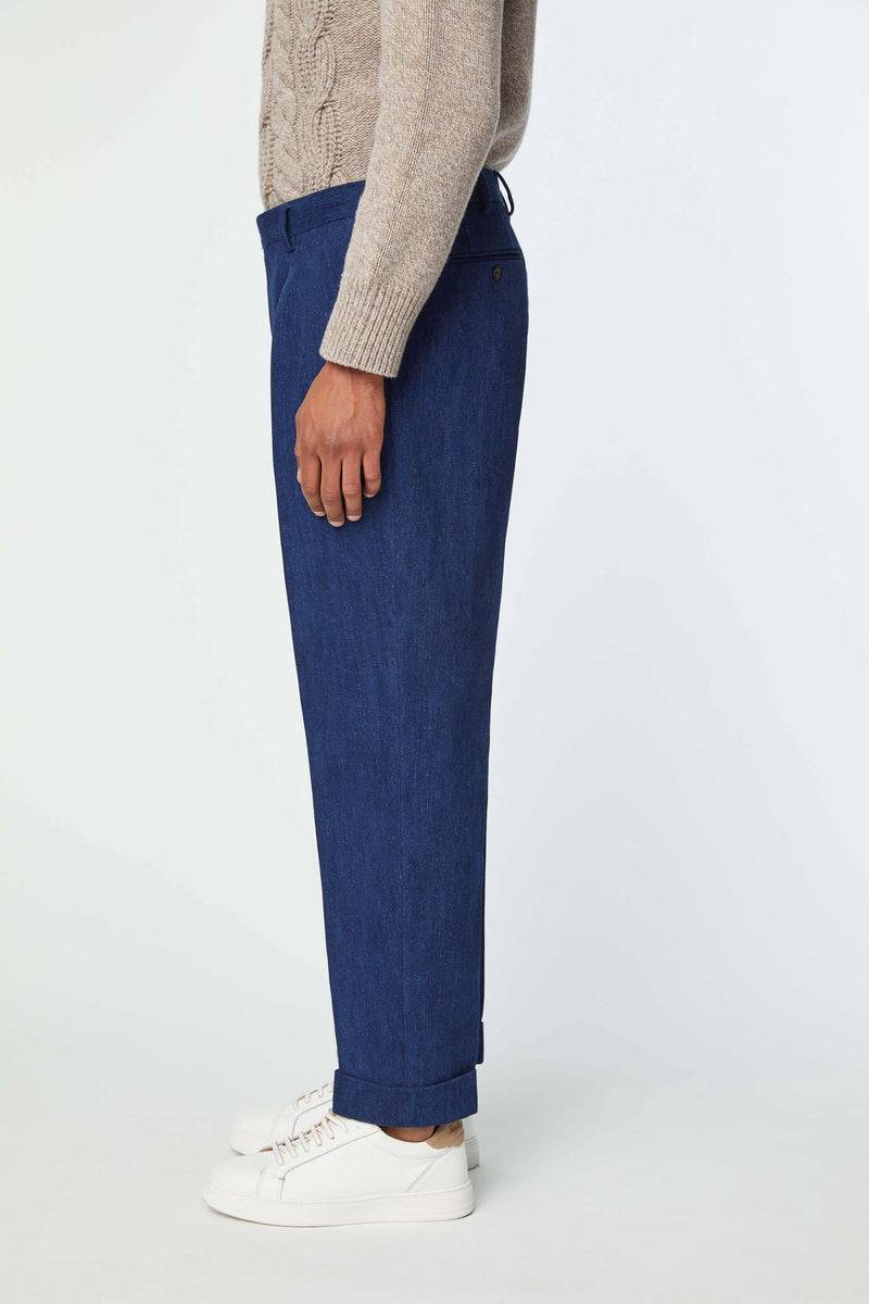 Lubiam Pantalone Jaco Sartorial Indigo Blu Denim Pantalone Jaco Sartorial Indigo Blu Denim
