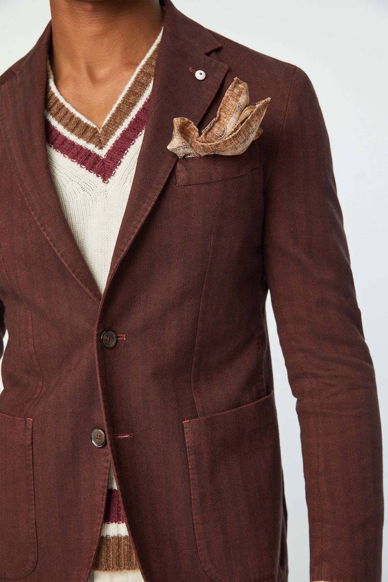 Lubiam Pochette in seta fantasia cashmere beige Pochette in seta fantasia cashmere beige