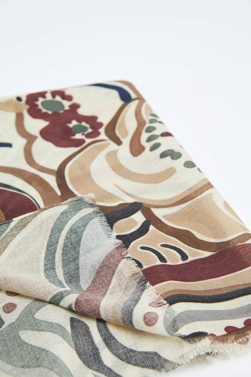 Lubiam Sciarpa In Lana Stampa Floreale Sciarpa In Lana Stampa Floreale