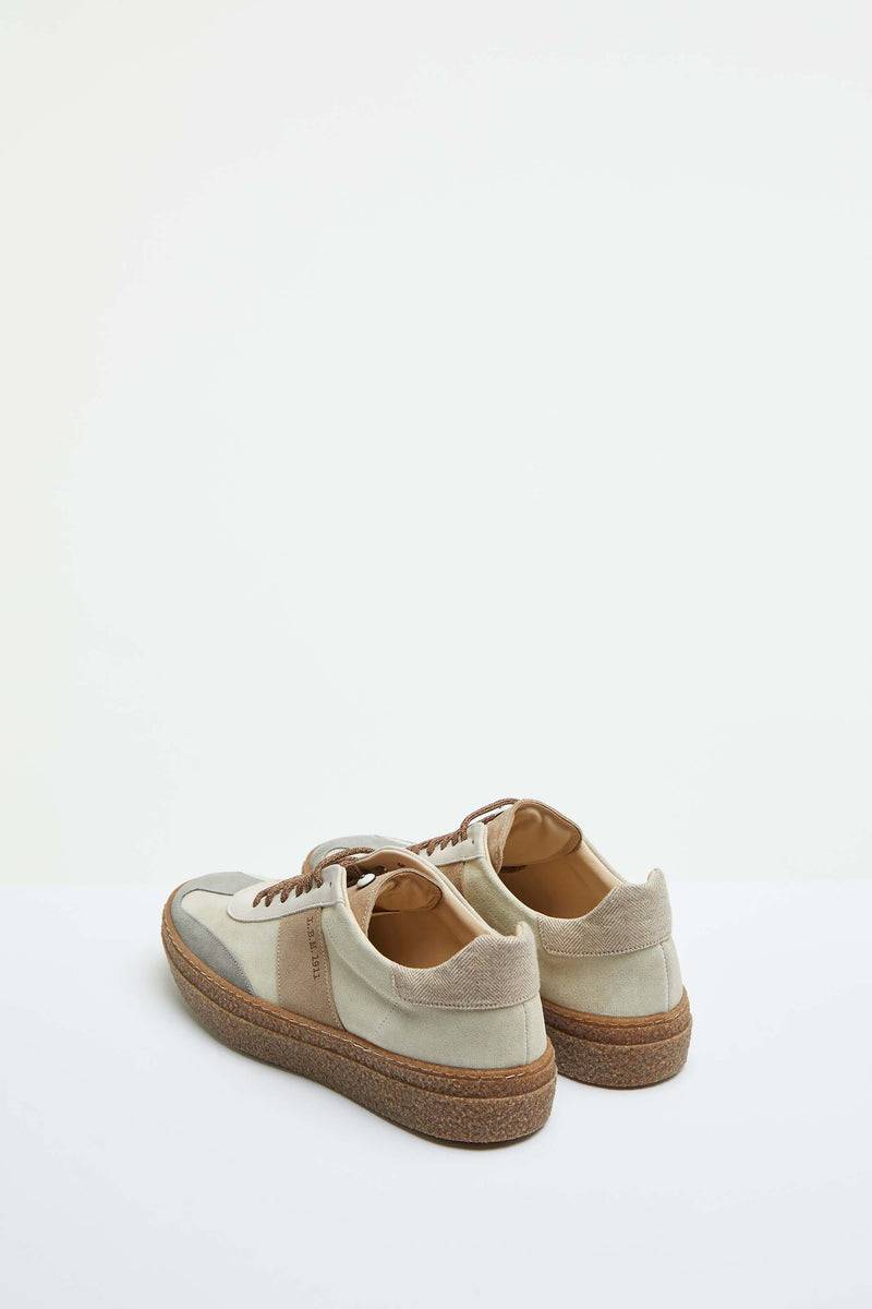 Lubiam Sneaker Stringate Bianco Latte Dettagli In Contrasto Sneaker Stringate Bianco Latte Dettagli In Contrasto