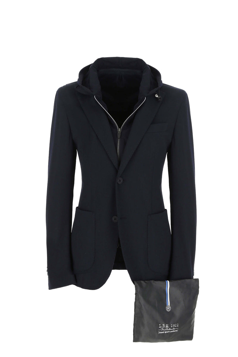 Lubiam Travel Jacket Con Cappuccio Blu Travel Jacket Con Cappuccio Blu