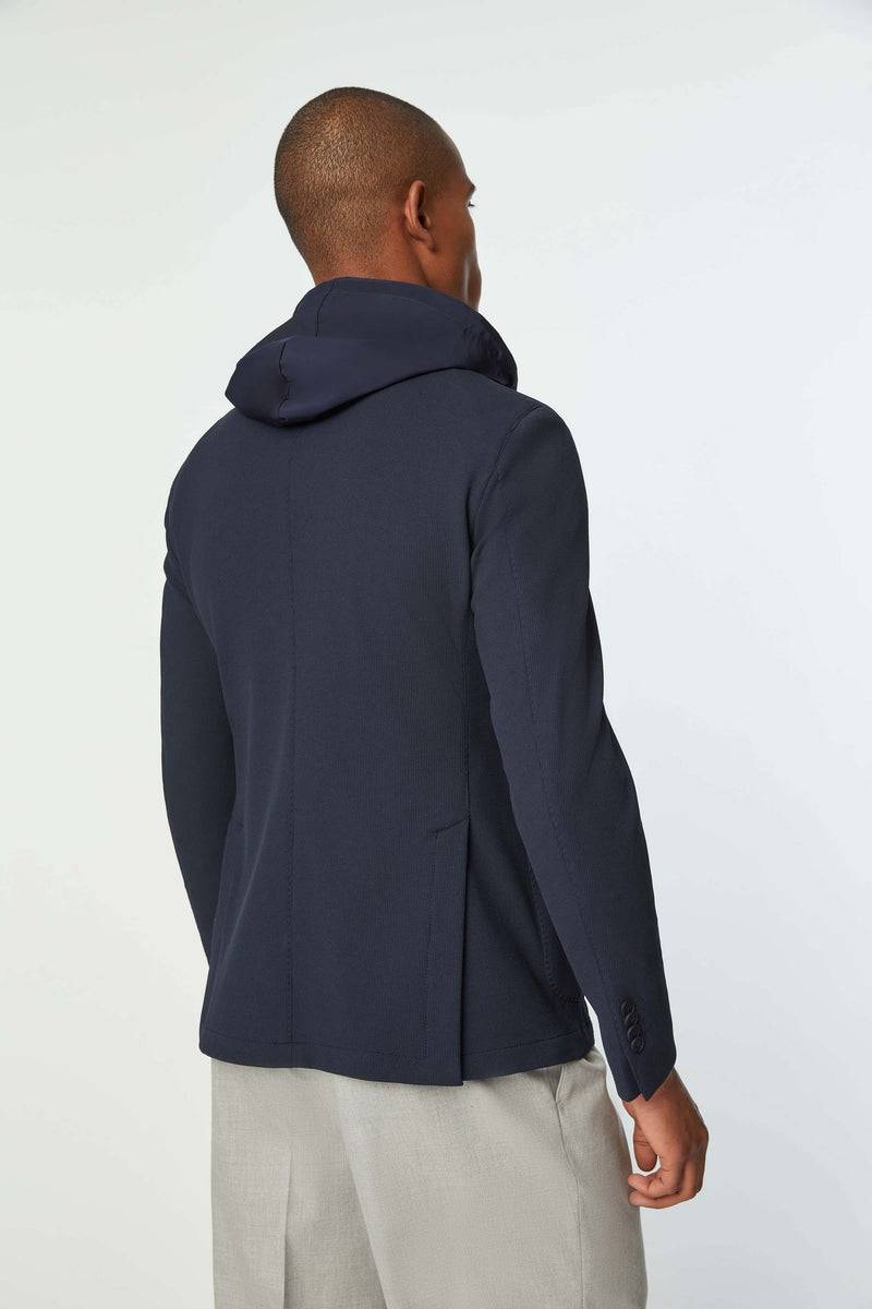 Lubiam Travel Jacket Con Cappuccio Blu Travel Jacket Con Cappuccio Blu