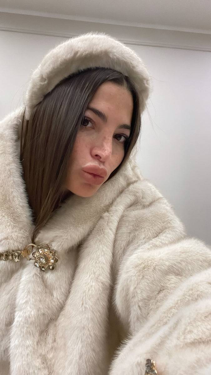 Lovely Sisters Cerchietto Per Capelli Eco Pelliccia Beige