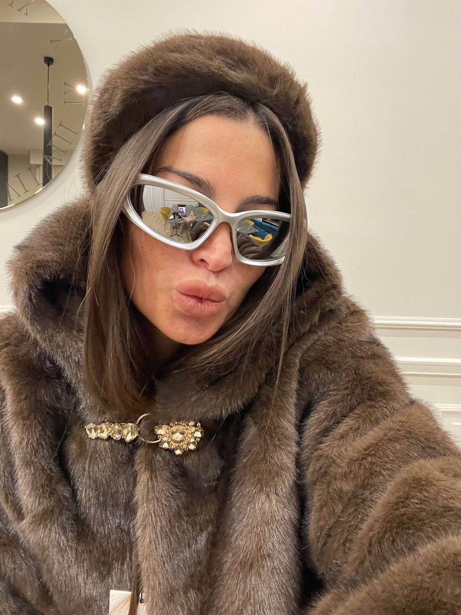 Lovely Sisters Cerchietto Per Capelli Eco Pelliccia Marrone