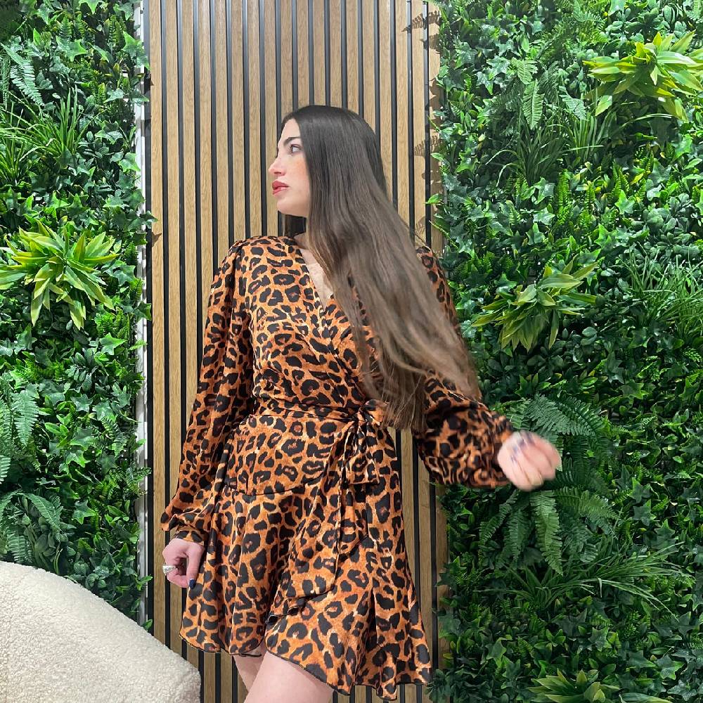 Lovely Sisters Abito A Portafoglio Animalier