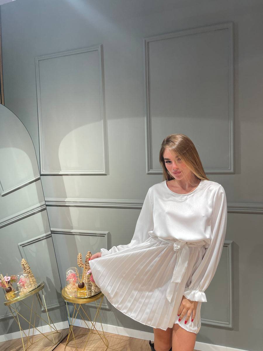 Lovely Sisters Abito Plissè Bianco