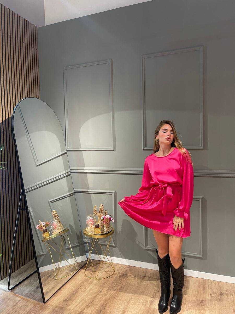 Lovely Sisters Abito Plissè Fuxia