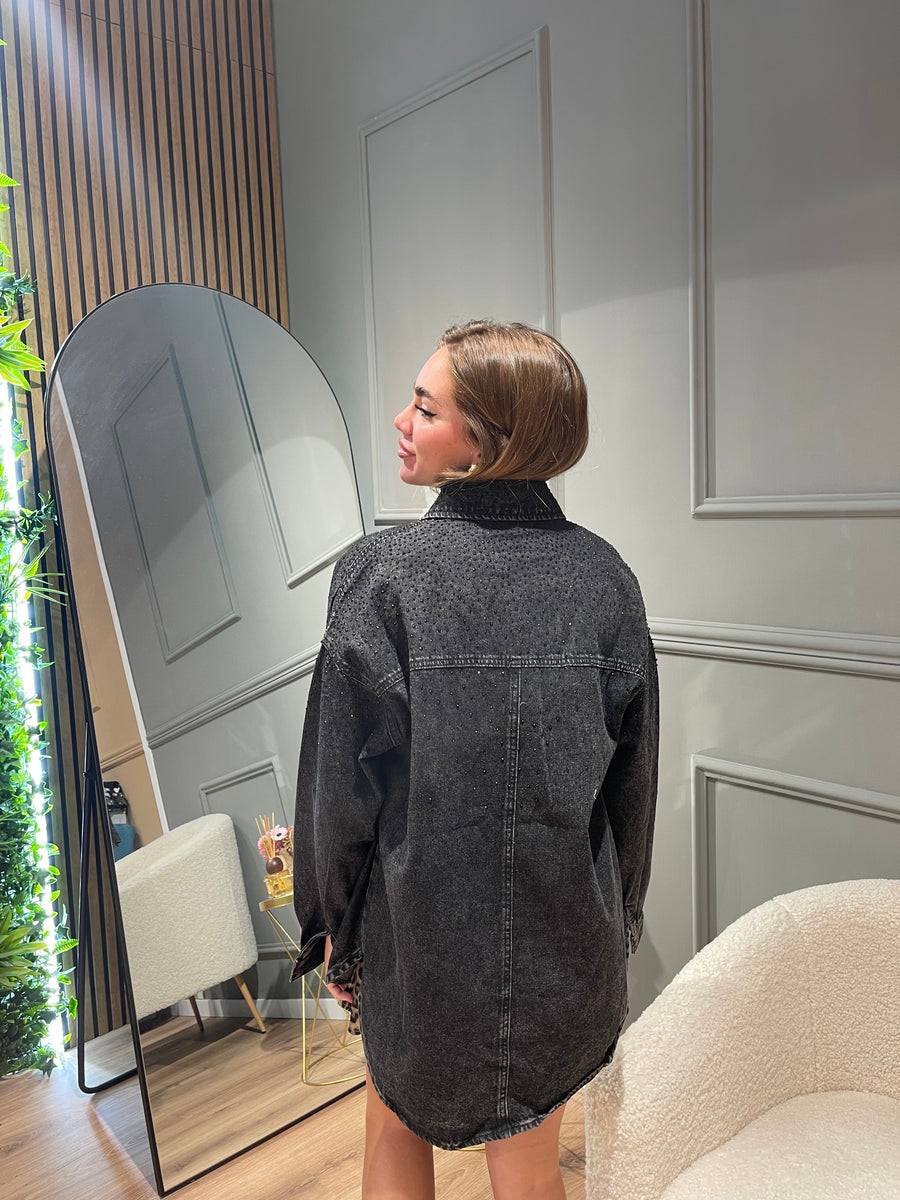 Lovely Sisters Camicia Denim Nera Gioia