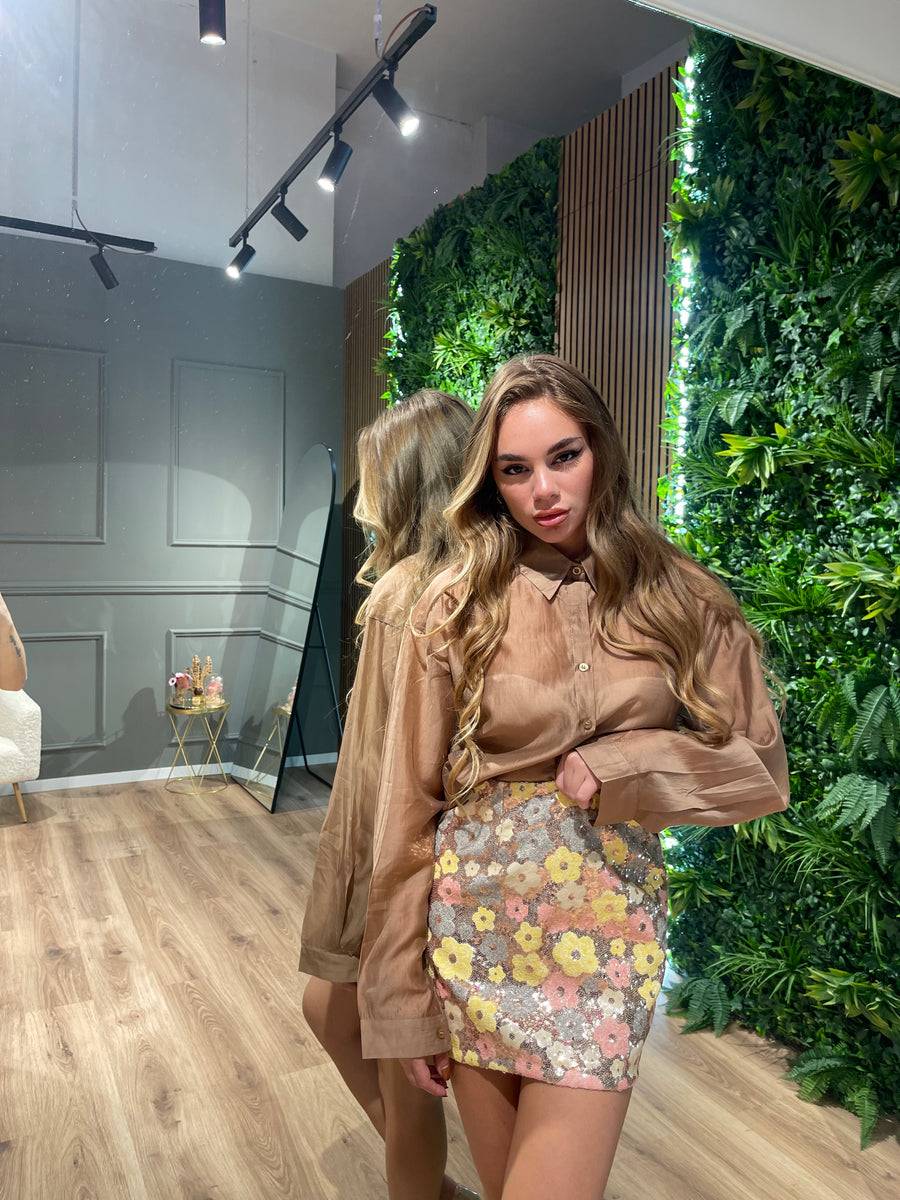 Lovely Sisters Camicia Semi Velata Marrone