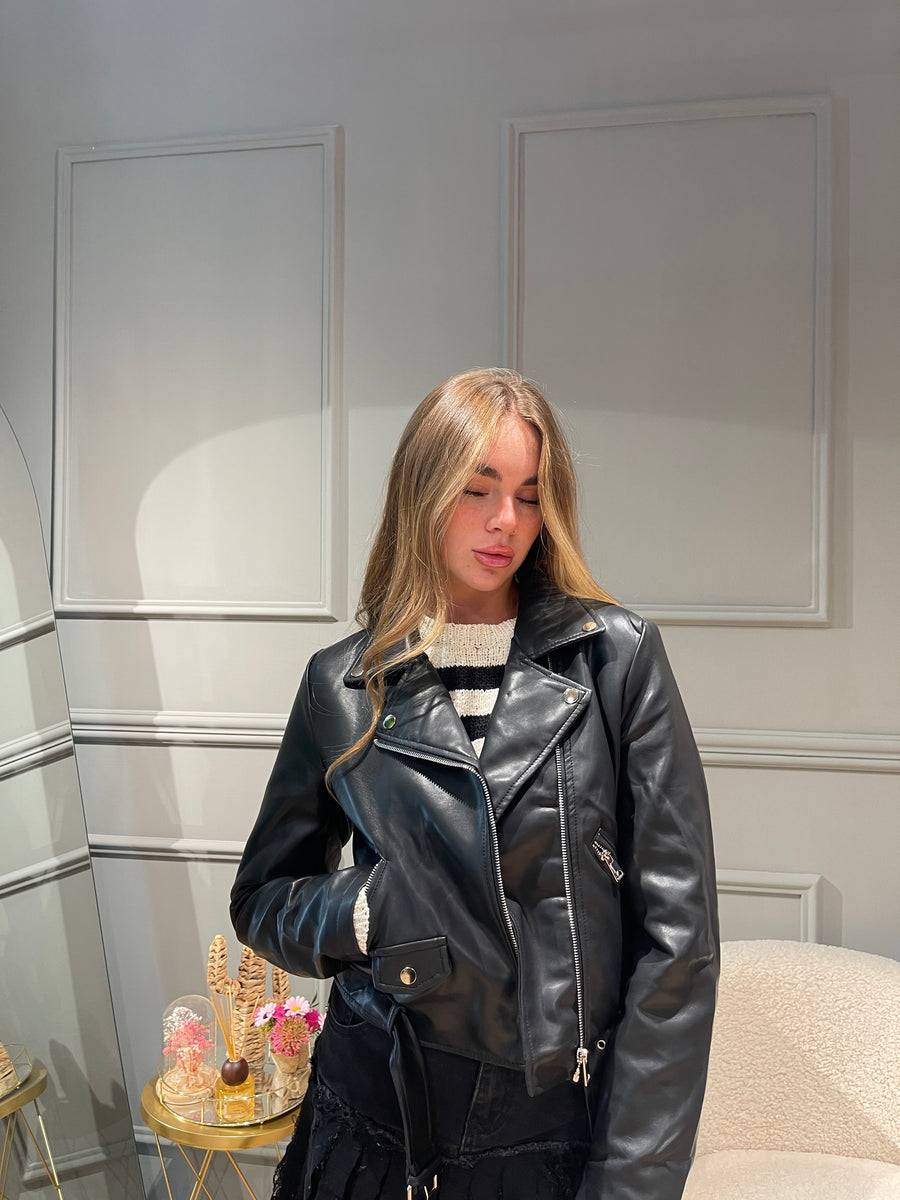 Lovely Sisters Chiodo Eco Pelle Crop