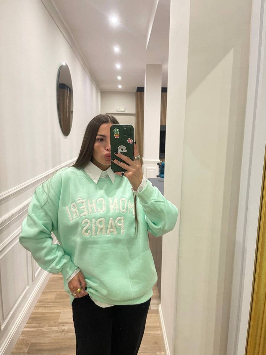 Lovely Sisters Felpa Mon Cheri Verde Acqua