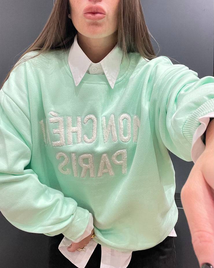 Lovely Sisters Felpa Mon Cheri verde acqua