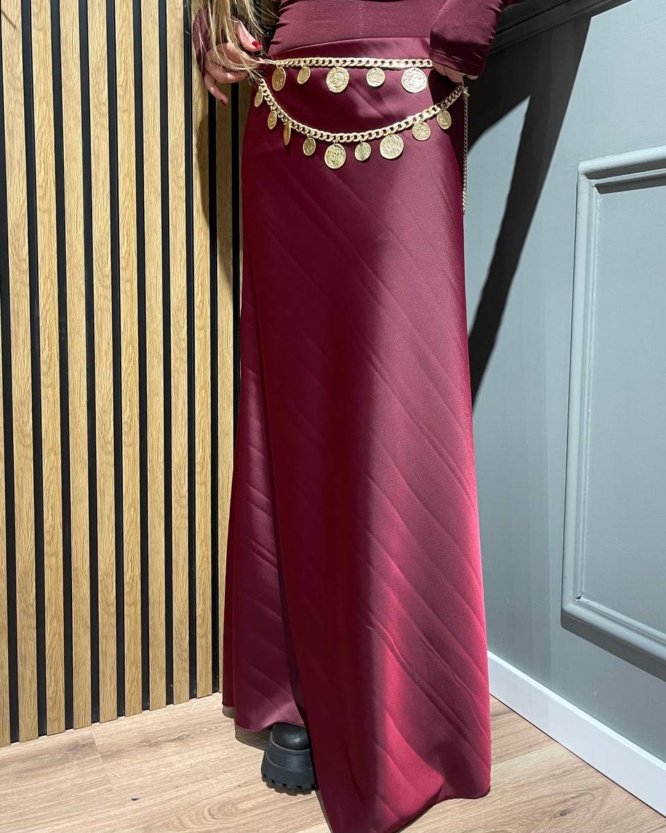 Lovely Sisters Gonna In Raso Bordeaux