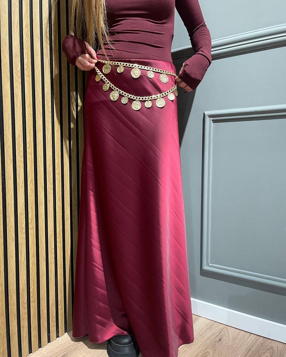 Lovely Sisters Gonna In Raso Bordeaux