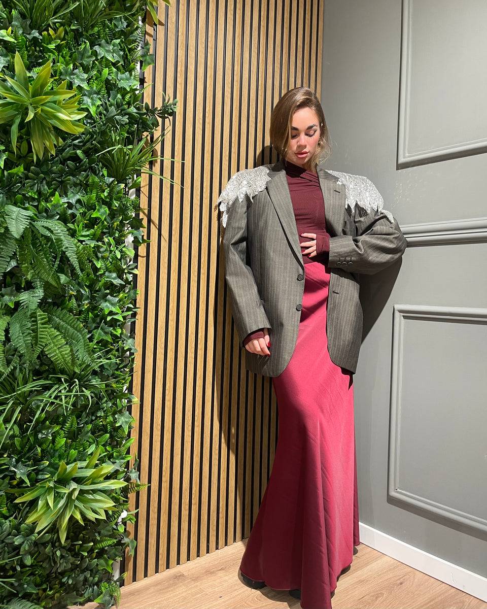 Lovely Sisters Gonna In Raso Bordeaux