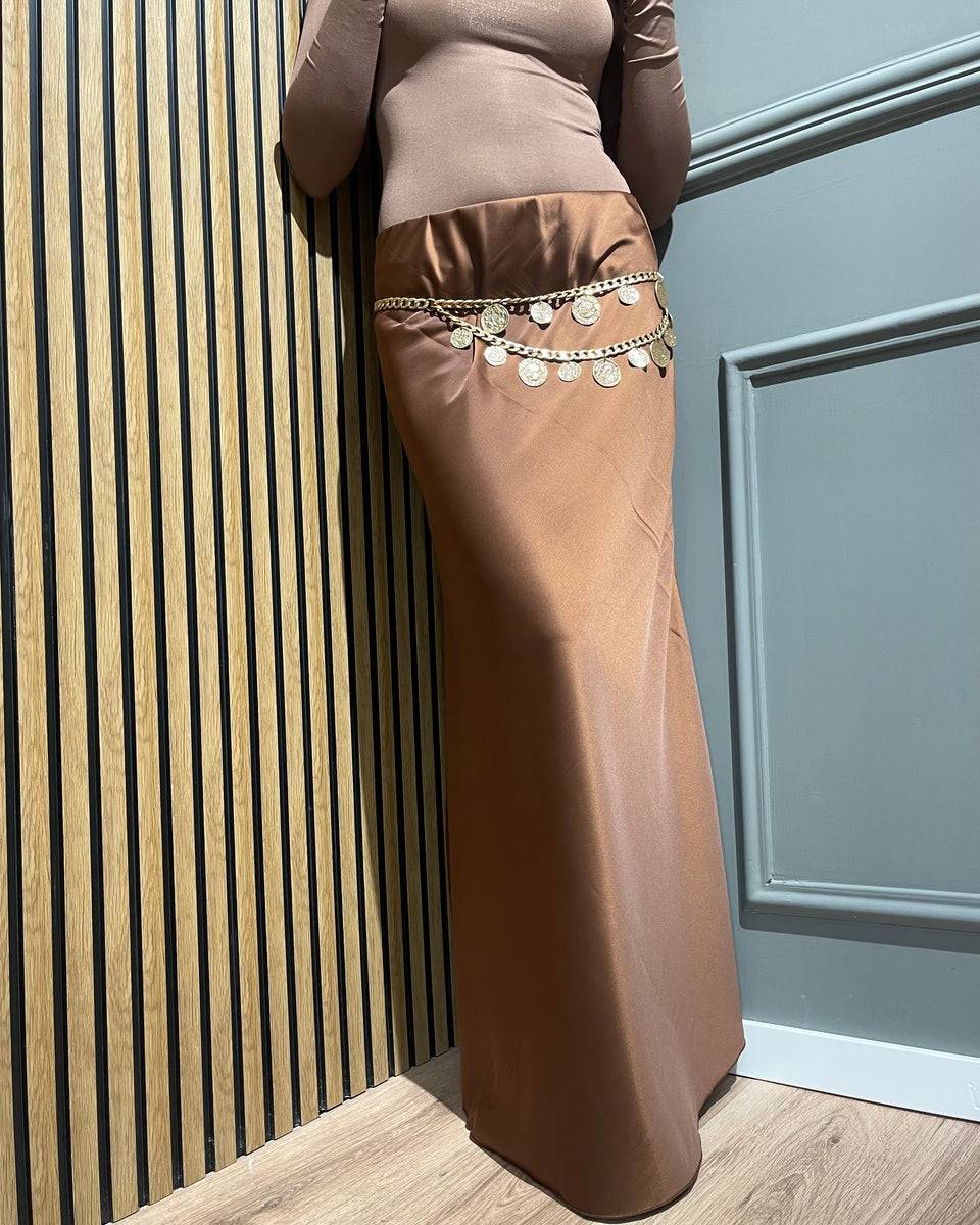 Lovely Sisters Gonna In Raso Marrone