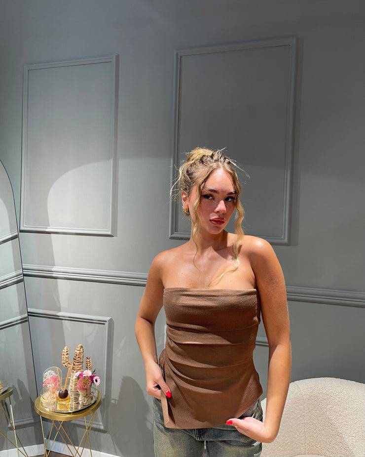 Lovely Sisters Top a fascia marrone