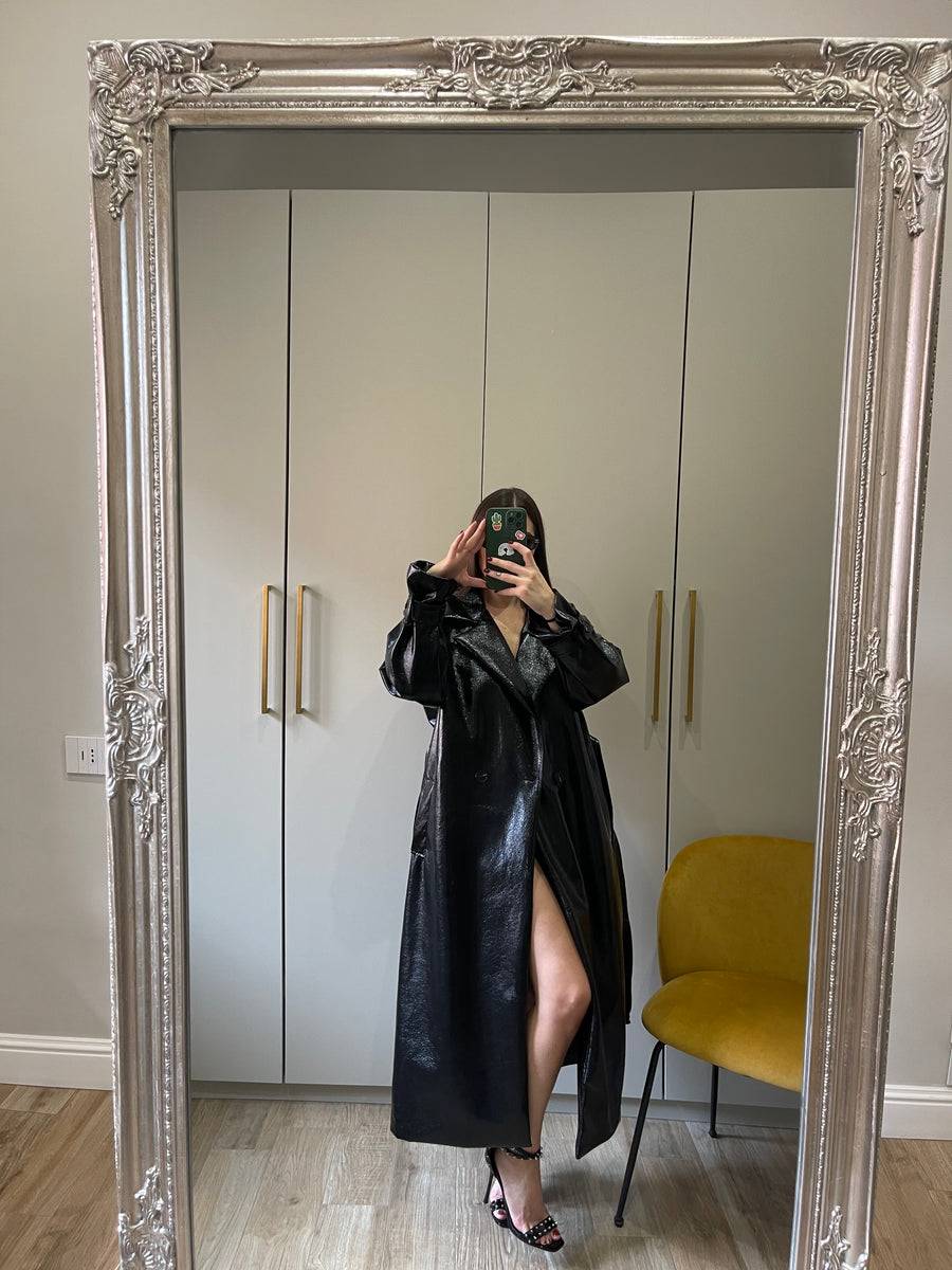 Lovely Sisters Trench In Vinile Nero