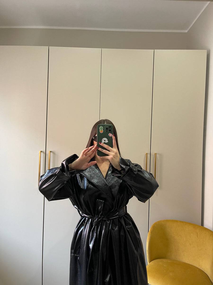 Lovely Sisters Trench In Vinile Nero