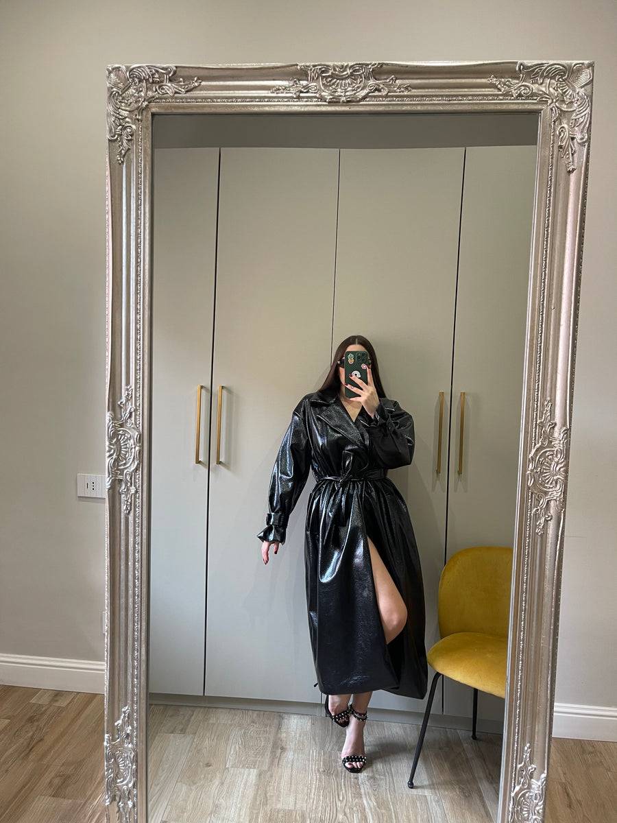 Lovely Sisters Trench In Vinile Nero