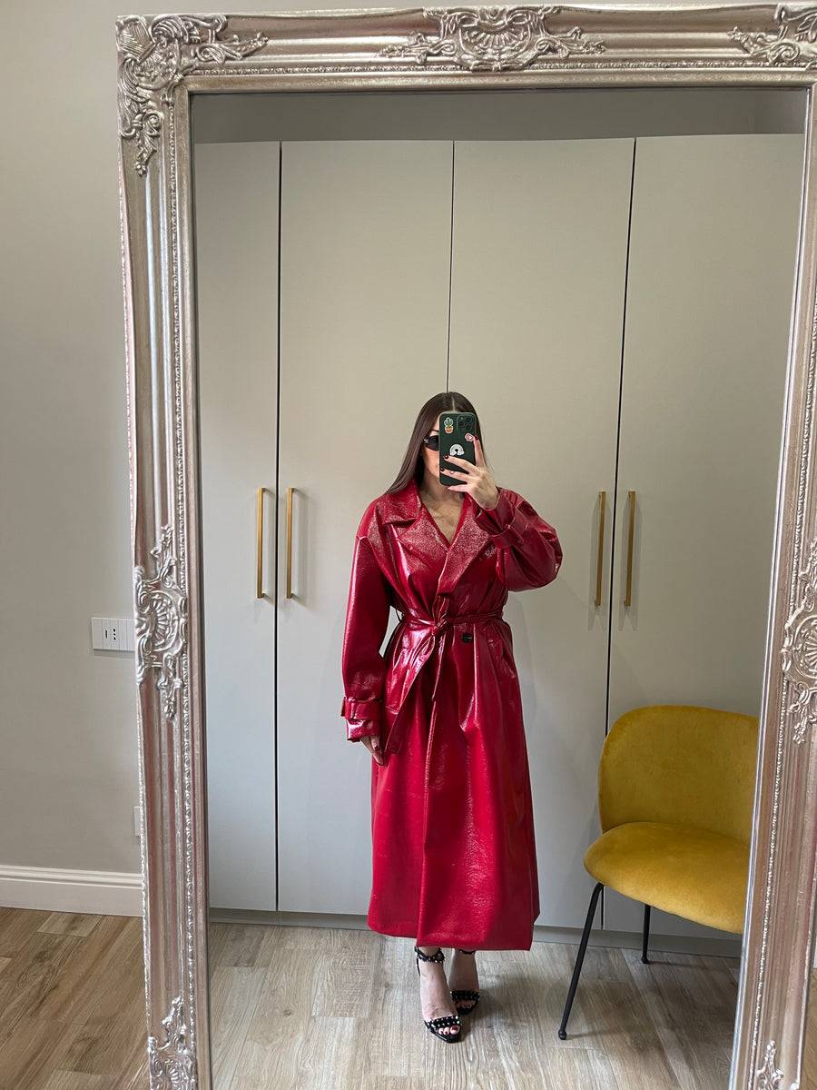 Lovely Sisters Trench In Vinile Rosso