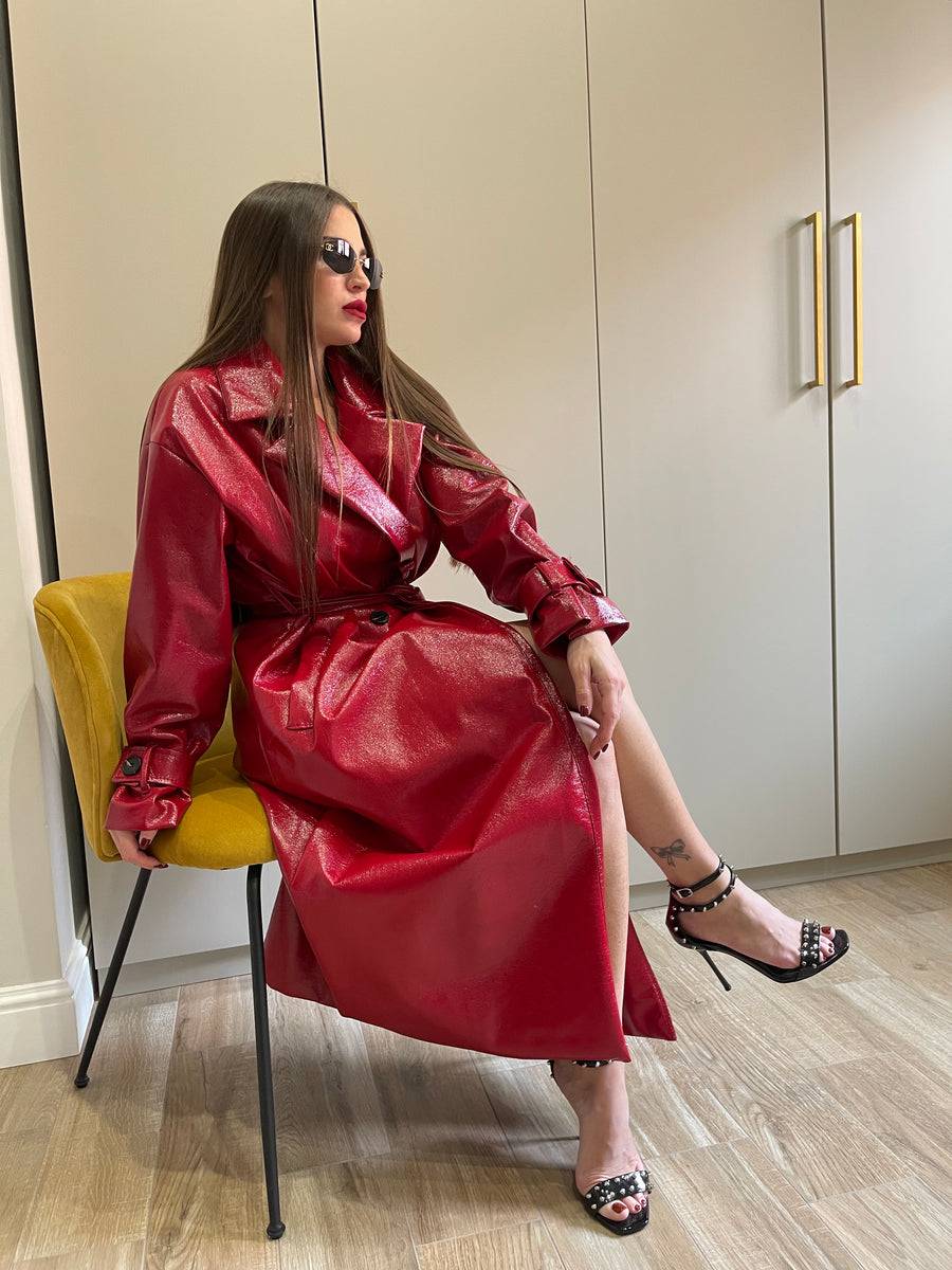 Lovely Sisters Trench In Vinile Rosso