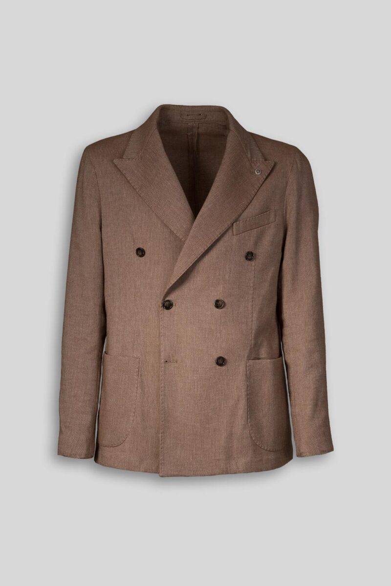 Luca Bertelli Giacca doppiopetto in tessuto armaturato