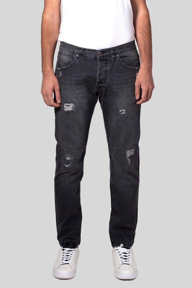 Luca Bertelli Jeans nero effetto used