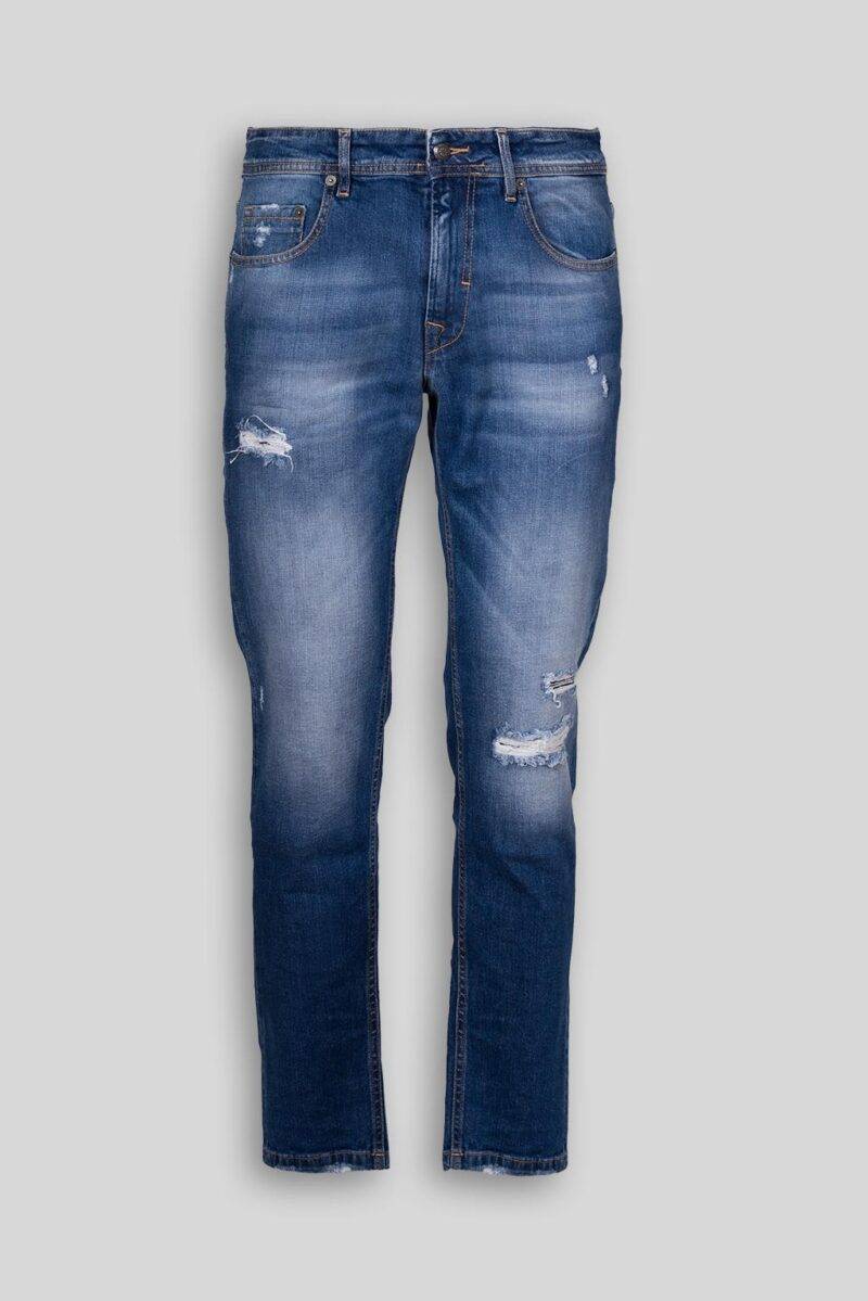 Luca Bertelli Jeans stone washed con rotture
