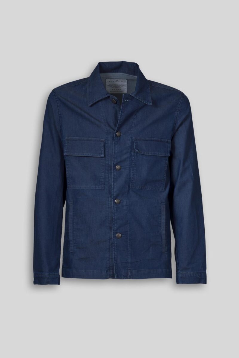 Luca Bertelli Overshirt effetto denim