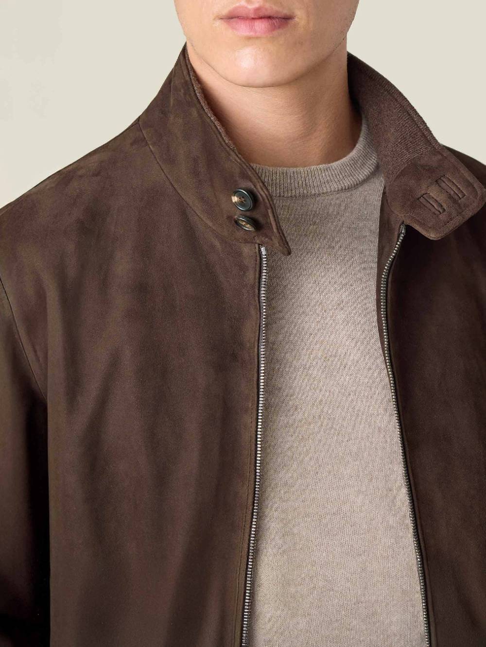 Luca Faloni Classic Bomber JacketGoatskin Suede Leather