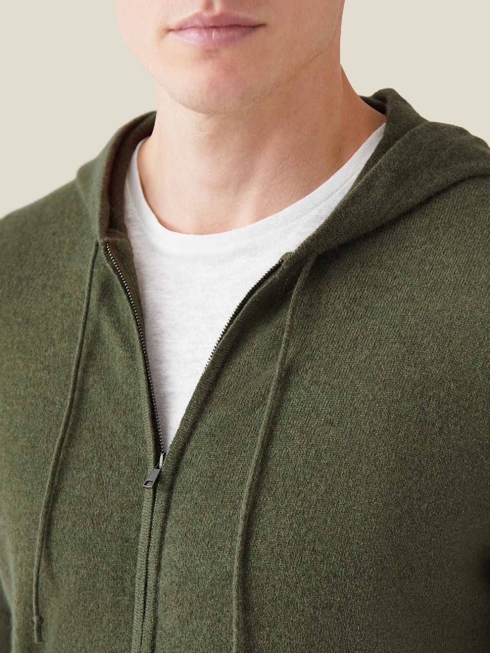 Luca Faloni Felpa Con Cappuccio E Zipcashmere A 2 Fili