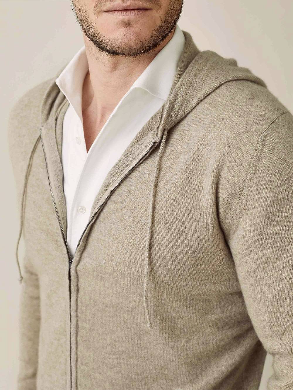 Luca Faloni Felpa Con Cappuccio E Zipcashmere A 2 Fili