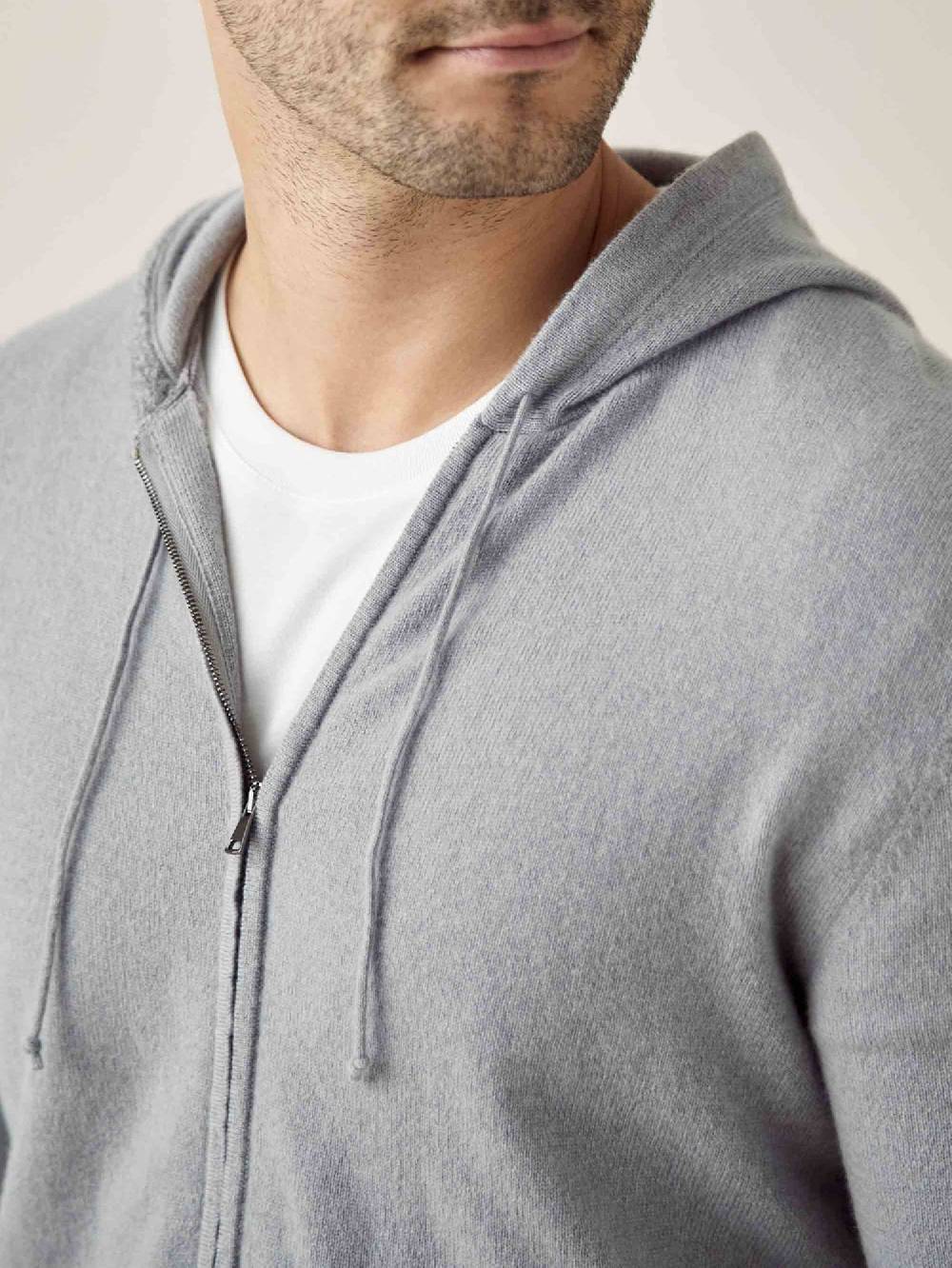 Luca Faloni Felpa Con Cappuccio E Zipcashmere A 2 Fili