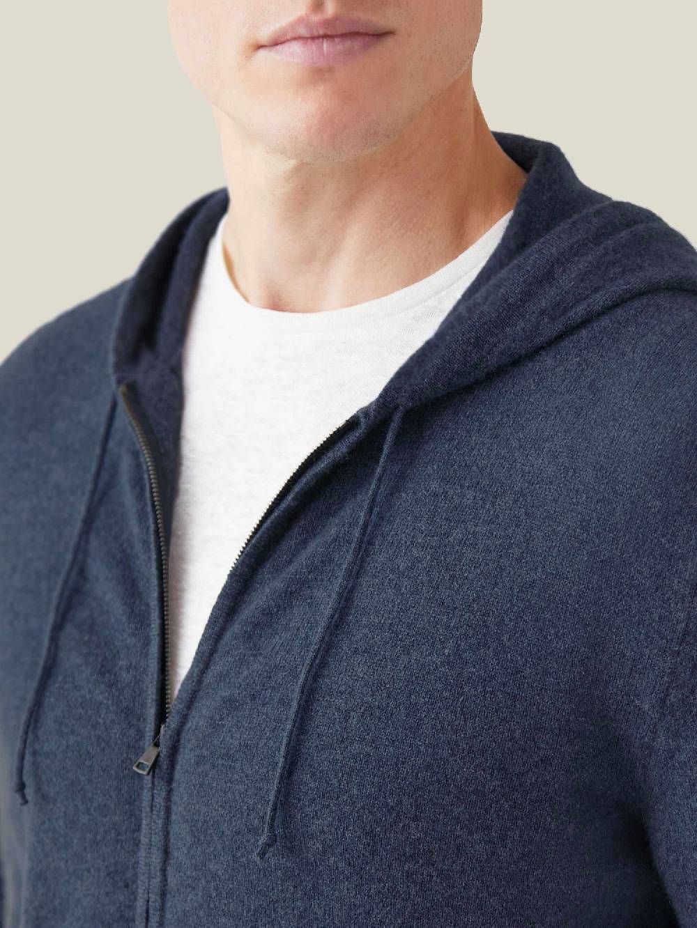 Luca Faloni Felpa Con Cappuccio E Zipcashmere A 2 Fili