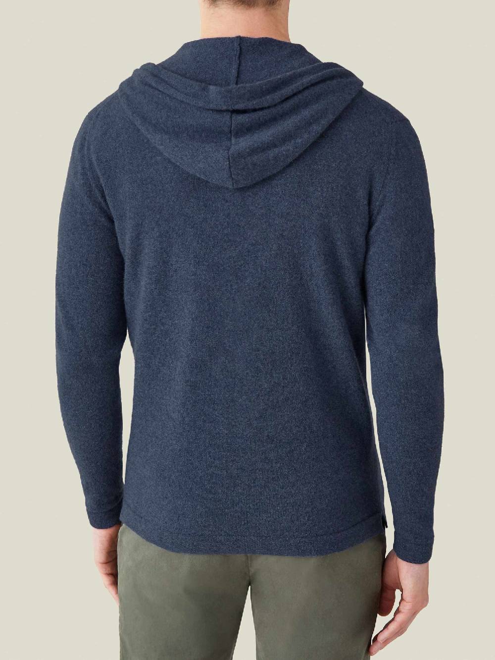 Luca Faloni Felpa Con Cappuccio E Zipcashmere A 2 Fili