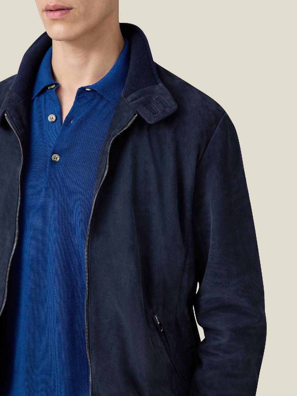 Luca Faloni Giacca Bomber ClassicaPelle Scamosciata Di Capra