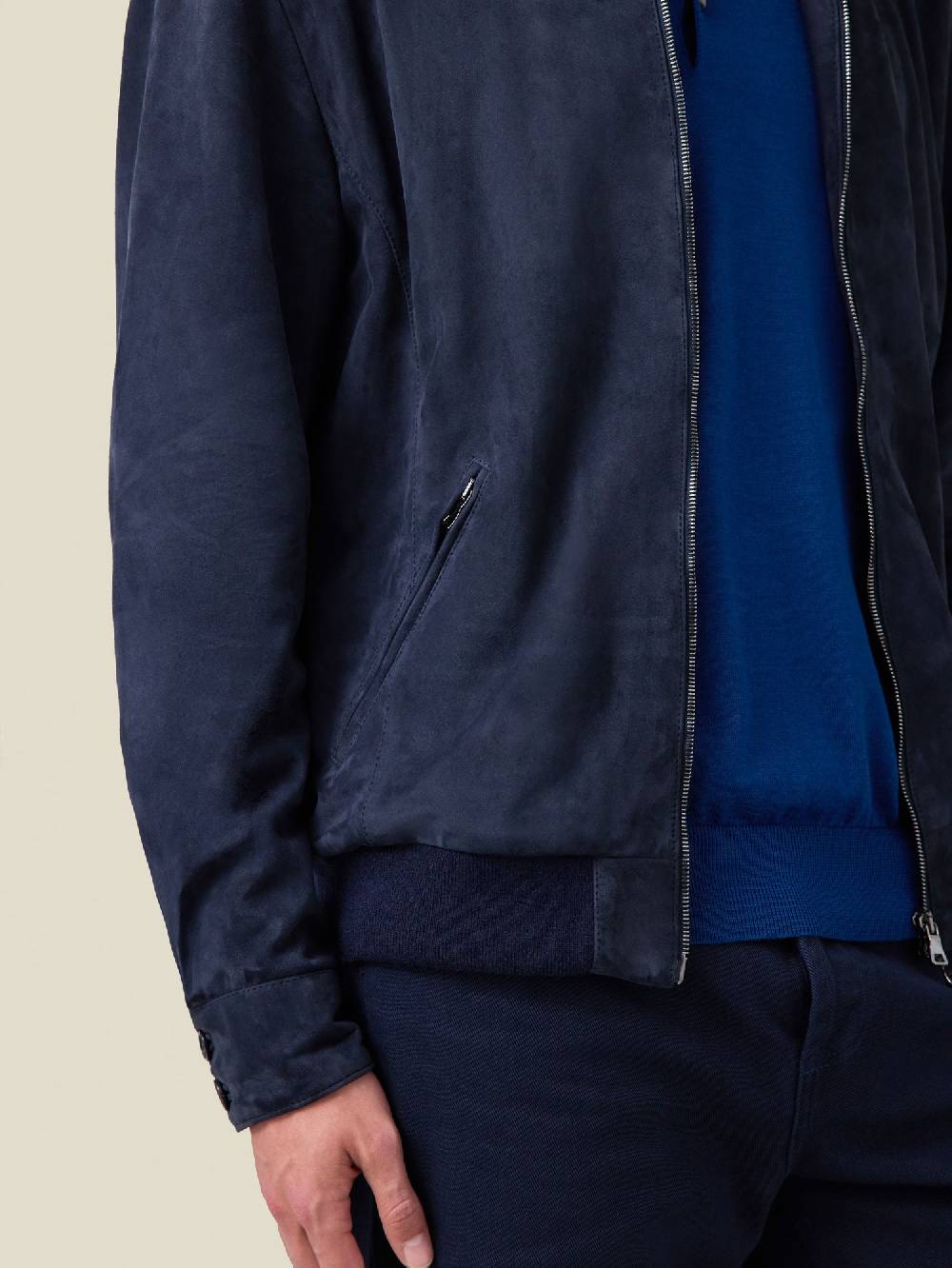 Luca Faloni Giacca Bomber ClassicaPelle Scamosciata Di Capra