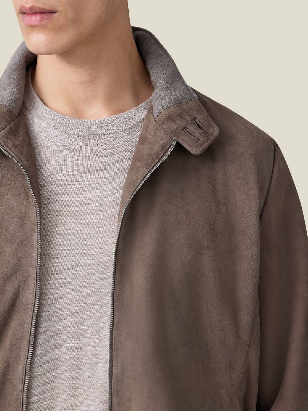 Luca Faloni Giacca Bomber ClassicaPelle Scamosciata Di Capra