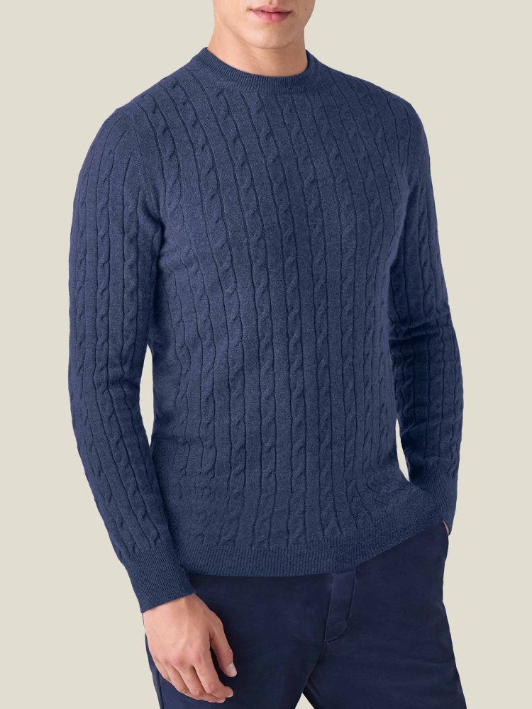 Luca Faloni Cable Knit2-Ply Cashmere